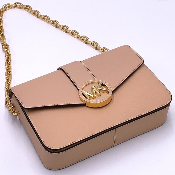 MICHAEL KORS CARMEN MEDIUM CONVERTIBLE SHOULDER BAG BUFF COLOR - Picture 8 of 16